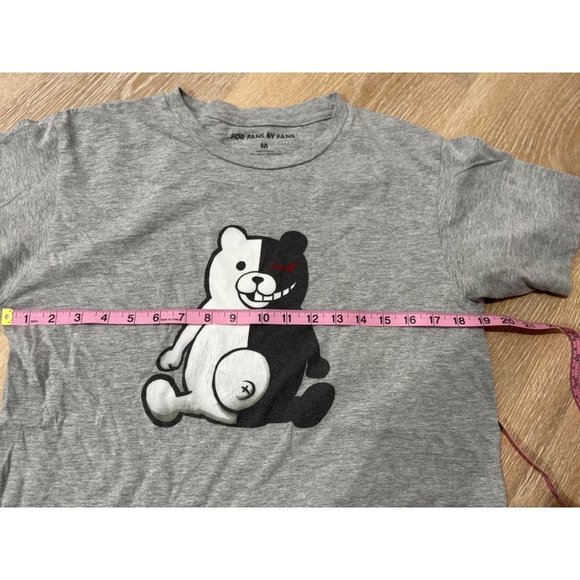 Men's For fans by fans Monokuma Bear T-Shirt Tee Printed Cotton Gray Black size - Picture 5 of 8